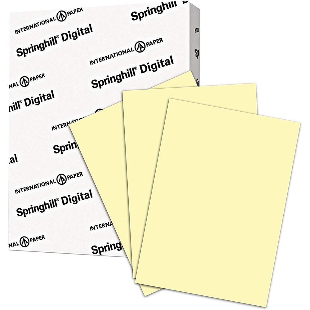 Springhill Multipurpose Cardstock - Canary - 92 Brightness - Letter - 8 1/2" x 11" - 90 lb Basis Weight - Smooth, Hard - 250 / Pack - Acid-free - Canary. Picture 2