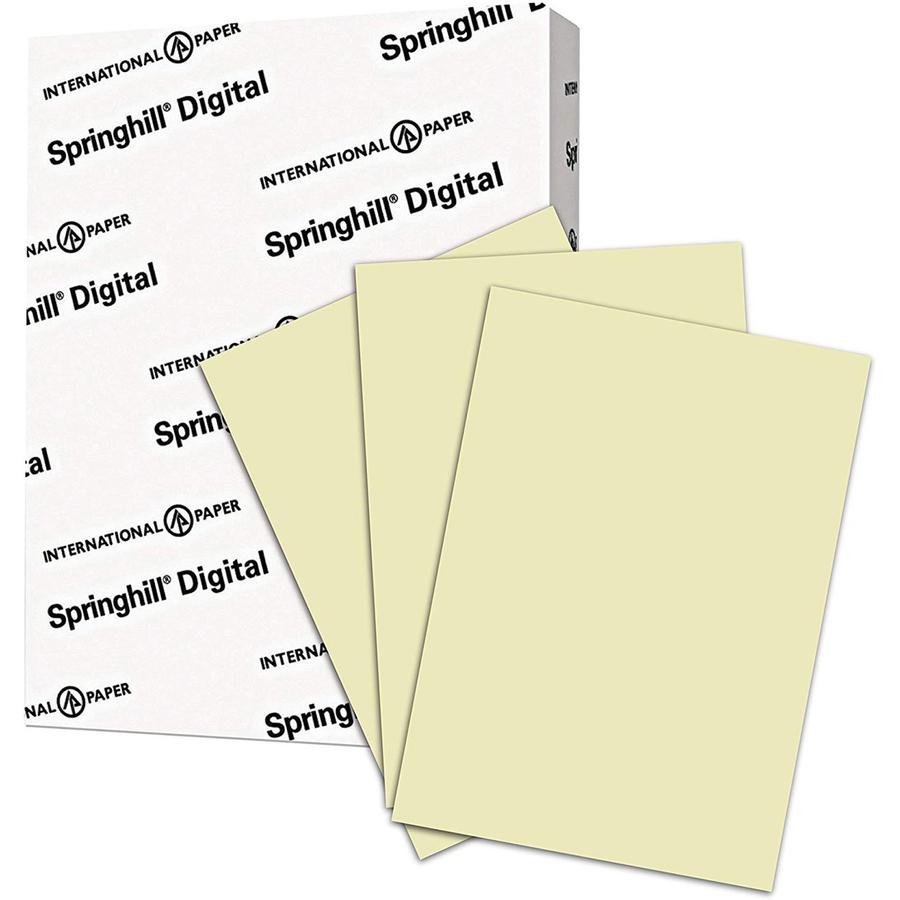 Springhill Multipurpose Cardstock - Ivory - 92 Brightness - Letter - 8 1/2" x 11" - 90 lb Basis Weight - Smooth, Hard - 250 / Pack - Acid-free - Ivory. Picture 2
