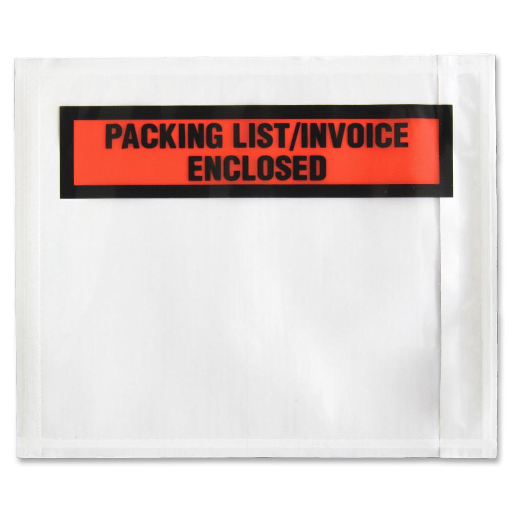 Sparco Pre-Labeled Waterproof Packing Envelopes - Packing List - 4 1/2" Width x 5 1/2" Length - Self-adhesive Seal - Low Density Polyethylene (LDPE) - 1000 / Box - White. Picture 2