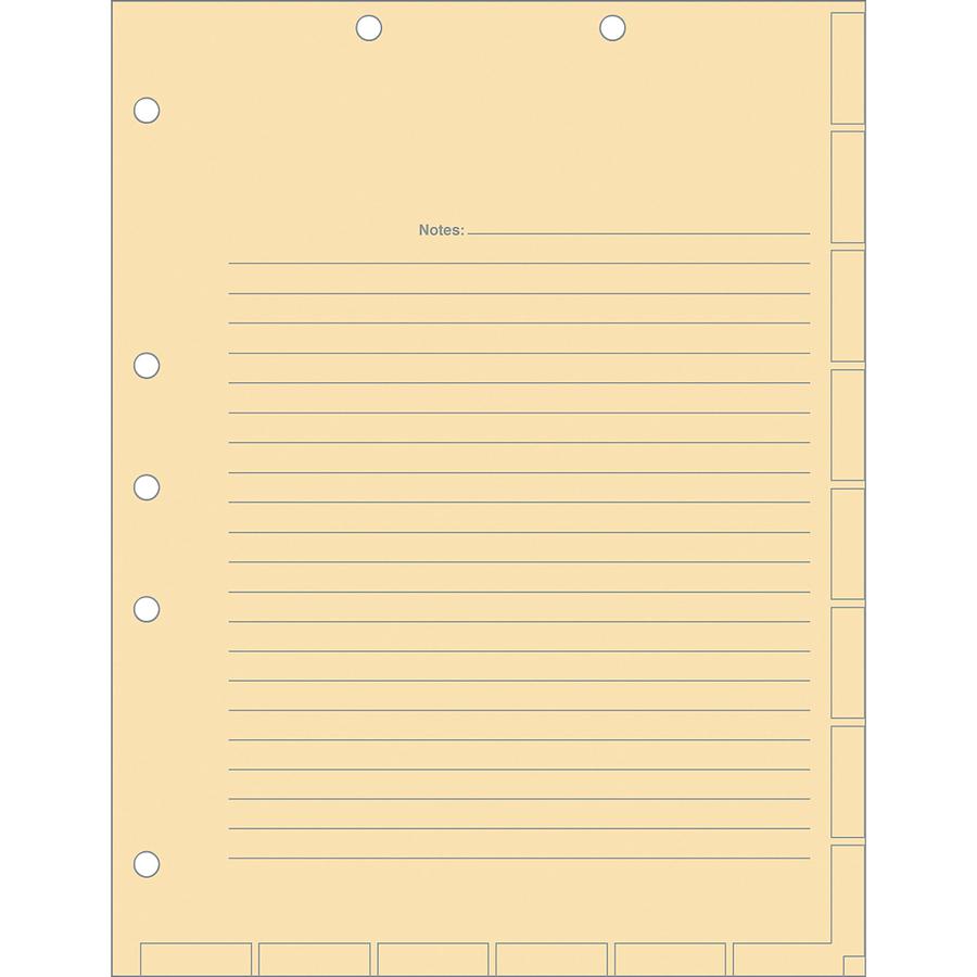 Tabbies 7-hole Manila Chart Divider Sheets - 8.5" Divider Width x 11" Divider Length - 7 Hole Punched - Manila Divider - 400 / Box. Picture 2