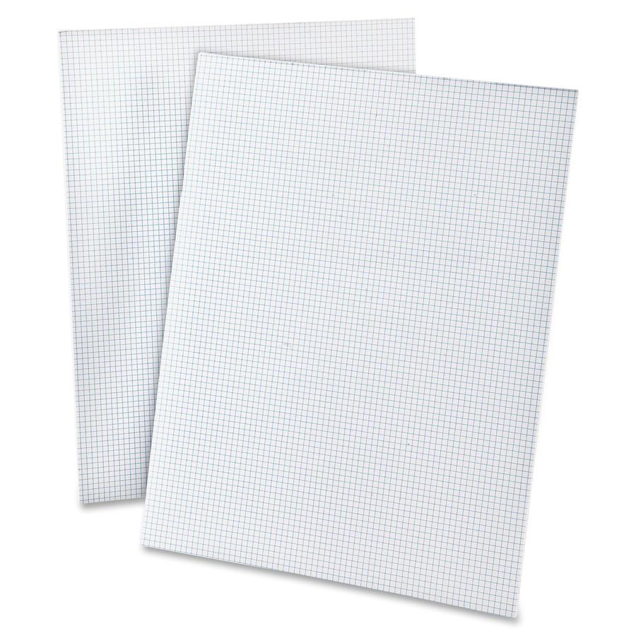 Ampad 2 - Sided Quadrille Pads - Letter - 50 Sheets - Both Side Ruling Surface - 20 lb Basis Weight - Letter - 8 1/2" x 11" - 0.25" x 8.5" x 11" - White Paper - Dual Sided, Smudge Resistant, Rigid, Ch. Picture 2