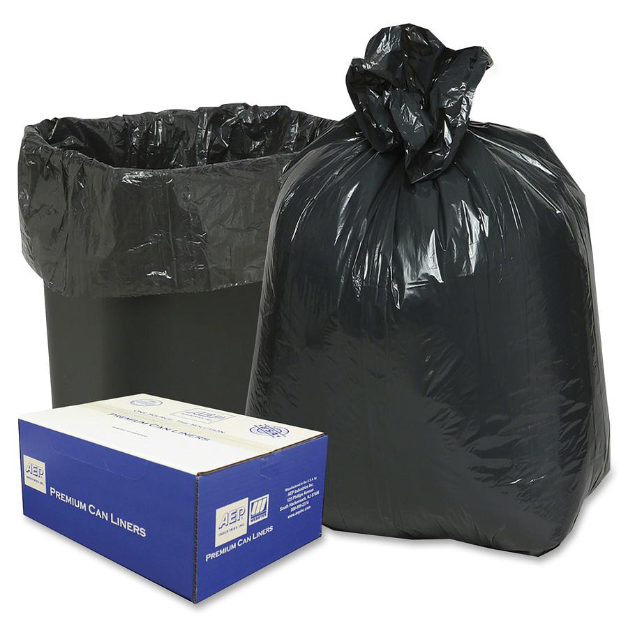 Berry Opaque Linear Low-Density Can Liners - Small Size - 16 gal Capacity - 24" Width x 33" Length - Low Density - Black - 500/Carton - Can. Picture 2