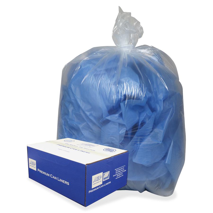 Berry Low Density Can Liners - Medium Size - 33 gal Capacity - 33" Width x 39" Length - 0.60 mil (15 Micron) Thickness - Low Density - Clear, Translucent - 250/Carton - Can. Picture 2