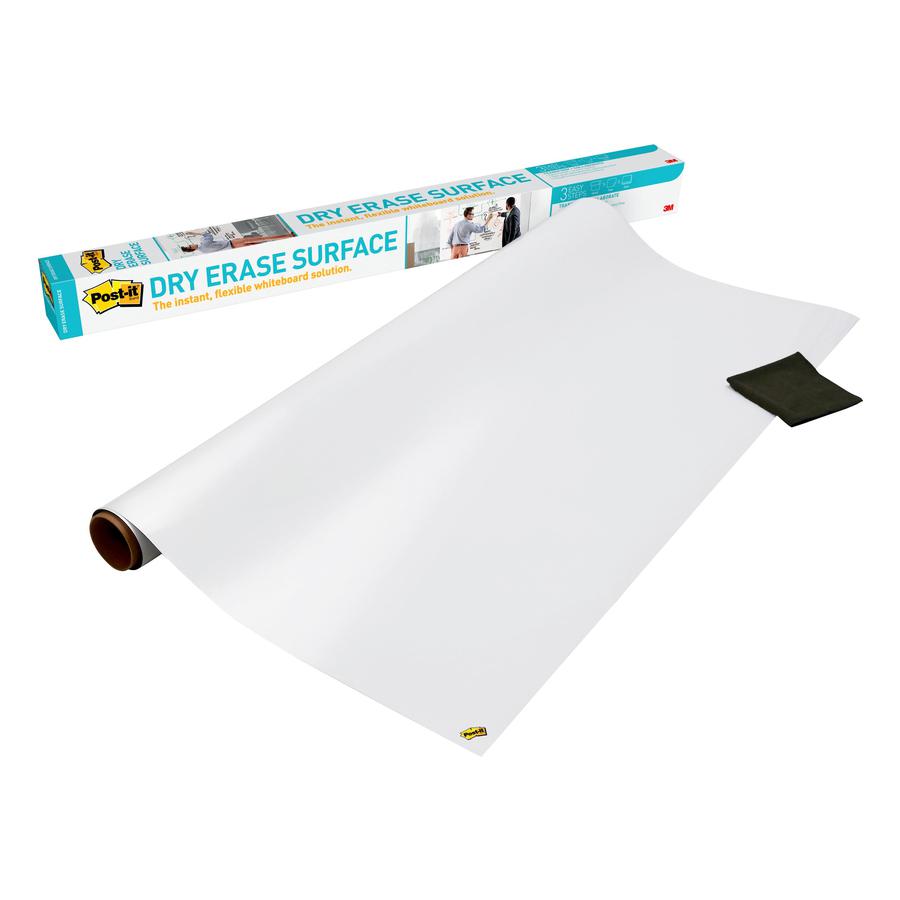 Post-it&reg; Self-Stick Dry-Erase Film Surface - 36" (3 ft) Width x 48" (4 ft) Length - White - Rectangle - 1 / Pack. Picture 3