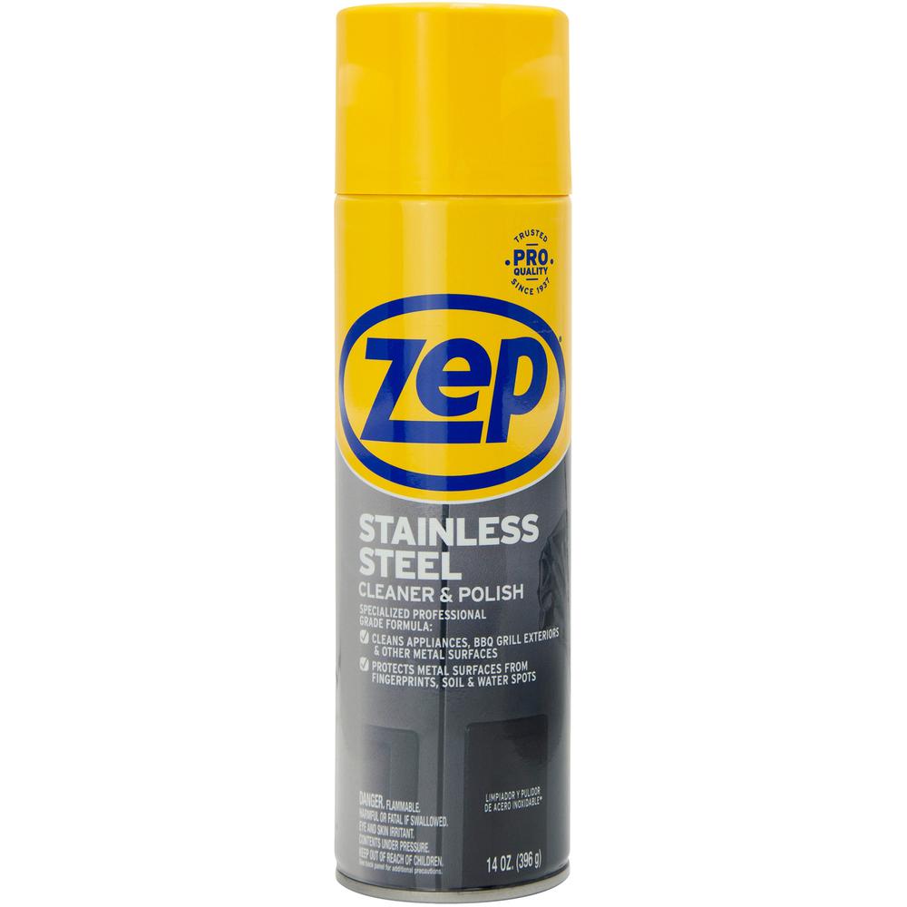 Zep Stainless Steel Polish - Spray - 14 fl oz (0.4 quart) - 1 Each - Chrome, Black. Picture 2