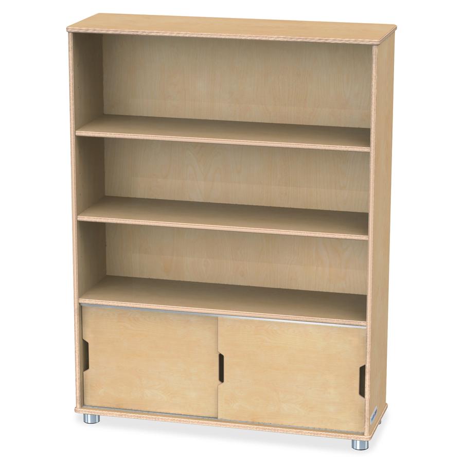 Jonti-Craft TrueModern Bookcase Storage - 3 Compartment(s) - 48" Height x 36" Width x 12" Depth - Adjustable Shelf, Durable - Baltic - Anodized Aluminum, Birch - 1 Each. Picture 5