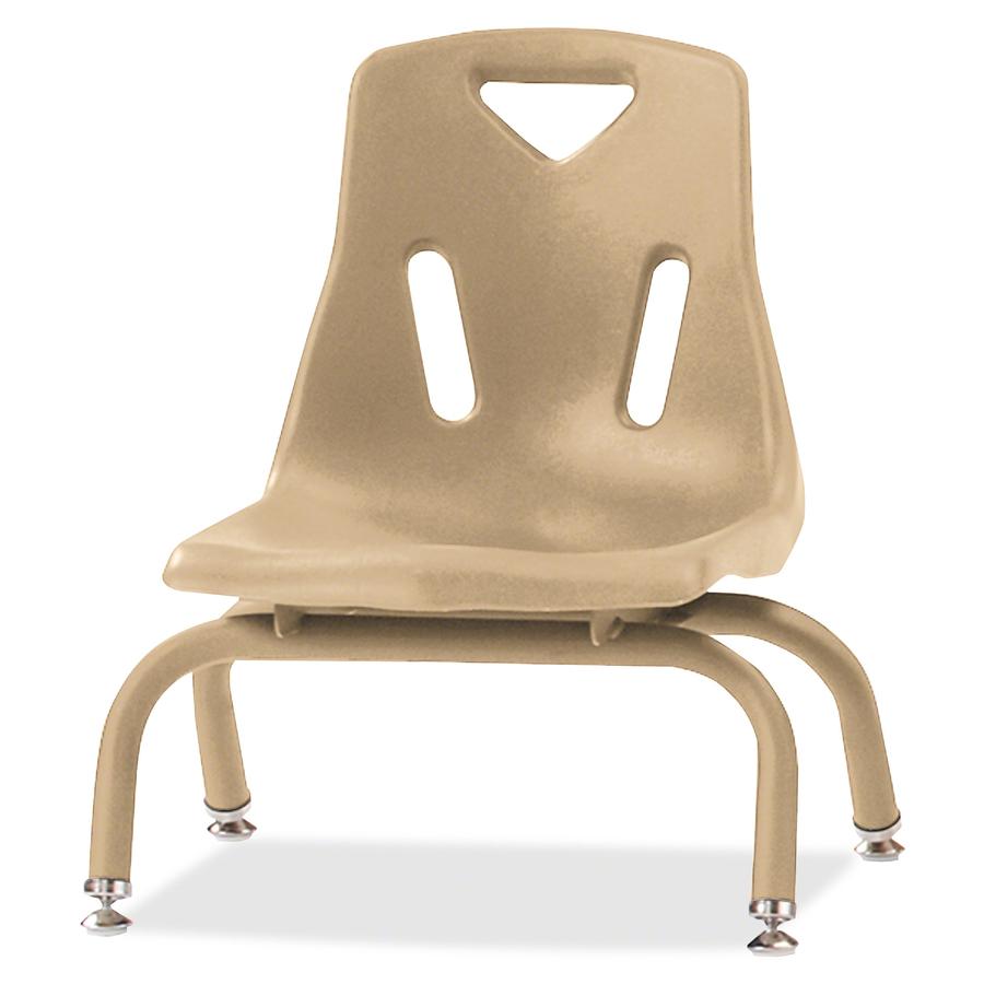 Jonti-Craft Berries Stacking Chair - Steel Frame - Four-legged Base - Camel - Polypropylene - 1 Each. Picture 3