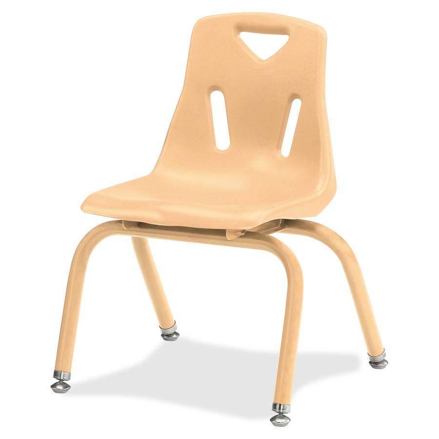 Jonti-Craft Berries Stacking Chair - Steel Frame - Four-legged Base - Camel - Polypropylene - 1 Each. Picture 2