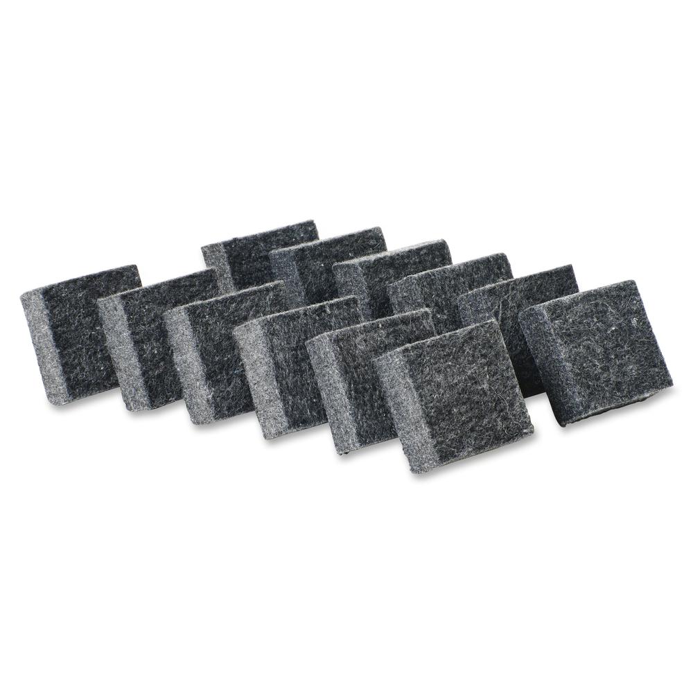 CLI Multi-purpose Eraser - 2" Width x 2" Length - Used as Mark Remover - Charcoal Gray - Felt - 12 / Pack. Picture 2