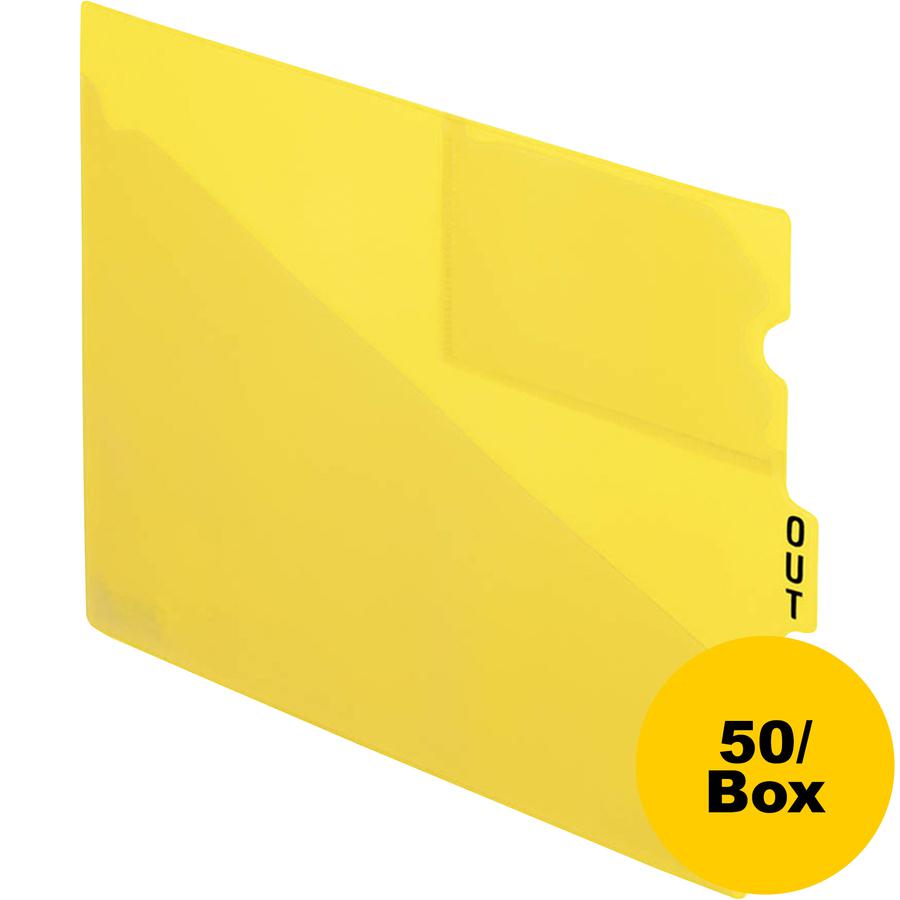 Pendaflex Poly End Tab Out Guides - 50 x Divider(s) - 9.5" Divider Width - Letter - 8.50" Width x 11" Length - Yellow Polypropylene Divider - Durable, Pocket, Wear Resistant, Tear Resistant, Moisture . Picture 2