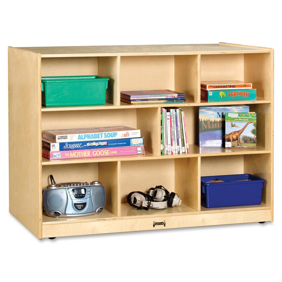 Jonti-Craft Rainbow Accents Super-size Double-sided Storage Shelf - 35.5" Height x 48" Width x 28.5" Depth - Durable, Yellowing Resistant, Rounded Corner - UV Acrylic - Baltic - Hard Rubber - 1 Each. Picture 3