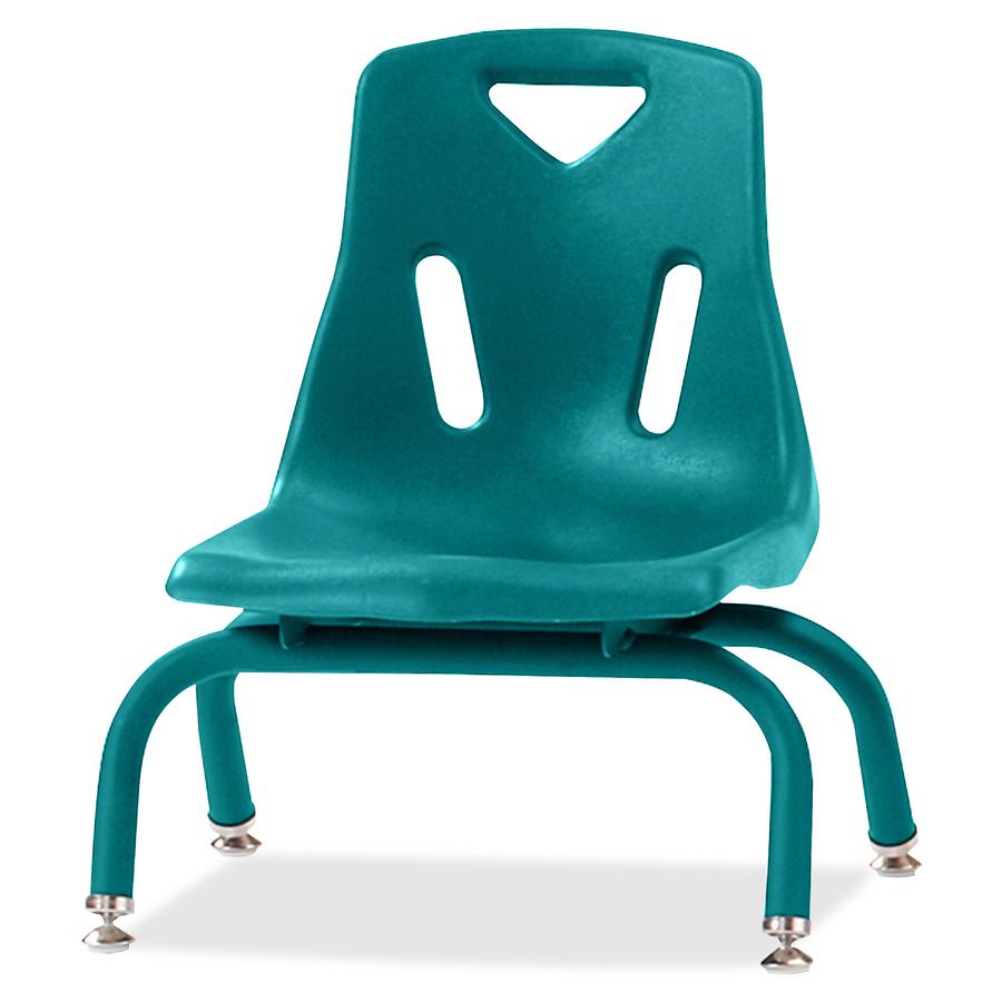 Jonti-Craft Berries Stacking Chair - Steel Frame - Four-legged Base - Teal - Polypropylene - 1 Each. Picture 3