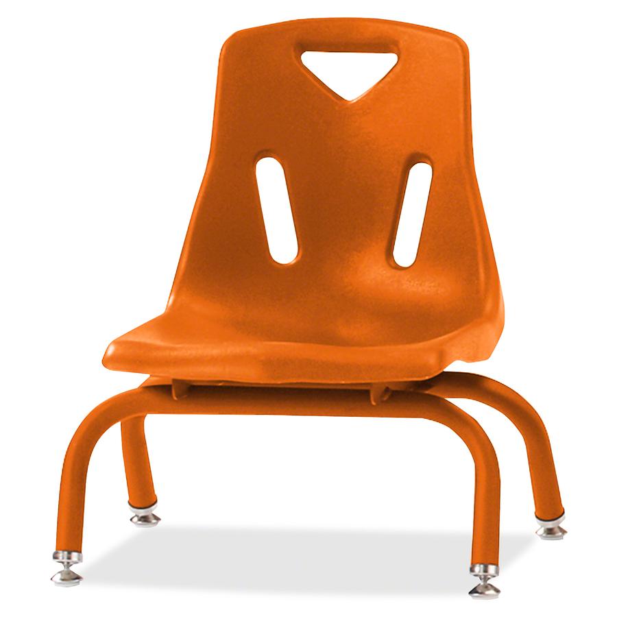 Jonti-Craft Berries Stacking Chair - Steel Frame - Four-legged Base - Orange - Polypropylene - 1 Each. Picture 3