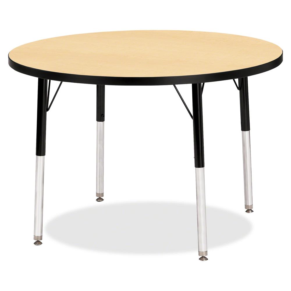 Jonti-Craft Berries Elementary Height Color Top Round Table - Laminated Round, Maple Top - Four Leg Base - 4 Legs - Adjustable Height - 15" to 24" Adjustment x 1.13" Table Top Thickness x 36" Table To. Picture 2