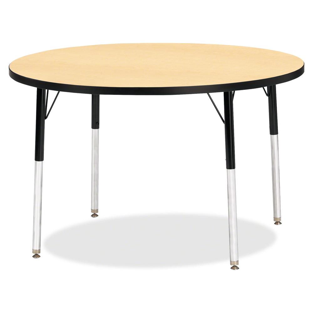Jonti-Craft Berries Adult Height Color Top Round Table - Laminated Round, Maple Top - Four Leg Base - 4 Legs - Adjustable Height - 24" to 31" Adjustment x 1.13" Table Top Thickness x 42" Table Top Dia. Picture 2