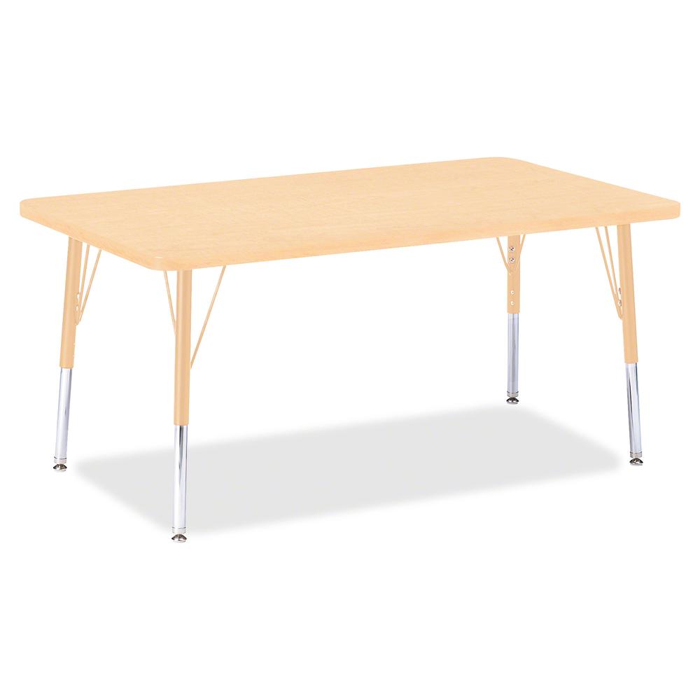 Jonti-Craft Berries Elementary Maple Top/Edge Rectangle Table - Laminated Rectangle, Maple Top - Four Leg Base - 4 Legs - Adjustable Height - 15" to 24" Adjustment - 48" Table Top Length x 30" Table T. Picture 2