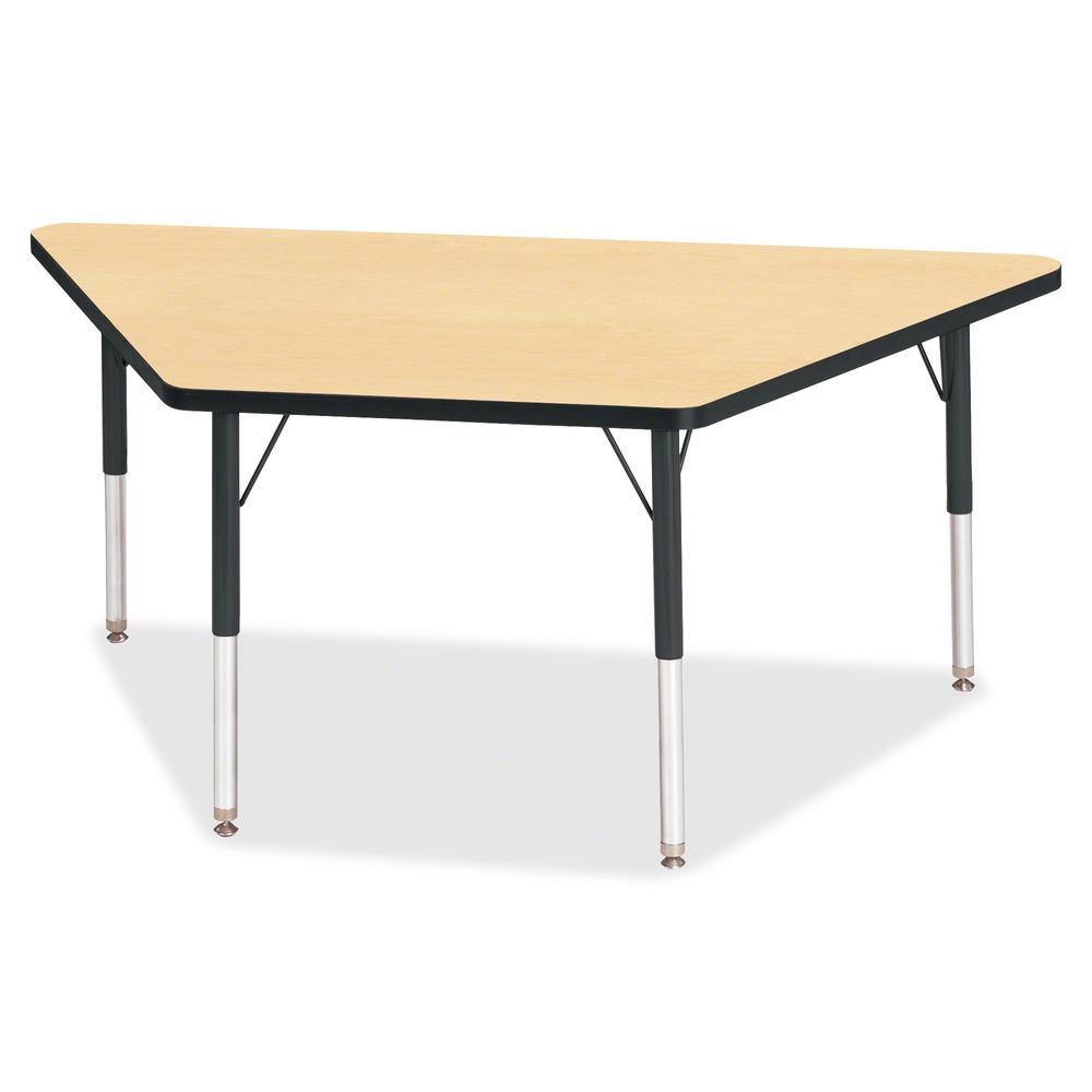Jonti-Craft Berries Elementary Height Classic Trapezoid Table - For - Table TopLaminated Trapezoid, Maple Top - Four Leg Base - 4 Legs - Adjustable Height - 15" to 24" Adjustment - 60" Table Top Lengt. Picture 2