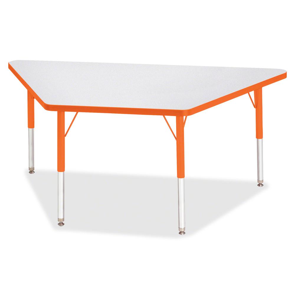Jonti-Craft Berries Elementary Height Prism Edge Trapezoid Table - Laminated Trapezoid, Orange Top - Four Leg Base - 4 Legs - 60" Table Top Length x 30" Table Top Width x 1.13" Table Top Thickness - 2. Picture 3