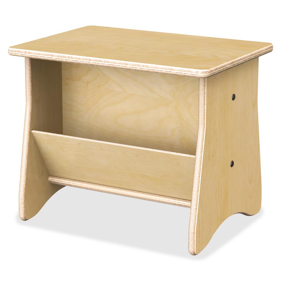 Jonti-Craft Komfy End Table - 17" x 12"13.5" - Rounded Edge - Material: Acrylic - Finish: Wood Grain, Baltic - Durable, Non-yellowing - For Classroom. Picture 3
