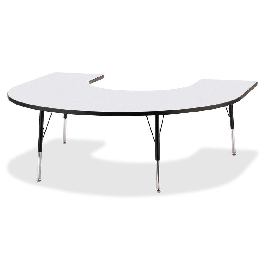 Jonti-Craft Berries Prism Horseshoe Student Table - Black Horseshoe-shaped, Laminated Top - Four Leg Base - 4 Legs - Adjustable Height - 24" to 31" Adjustment - 66" Table Top Length x 60" Table Top Wi. Picture 4