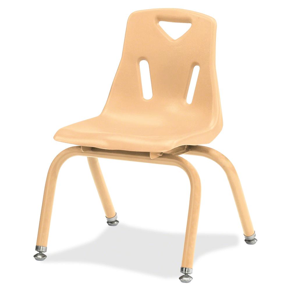 Jonti-Craft Berries Stacking Chair - Camel Polypropylene Seat - Camel Polypropylene Back - Steel Frame - Four-legged Base - 1 Each. Picture 2