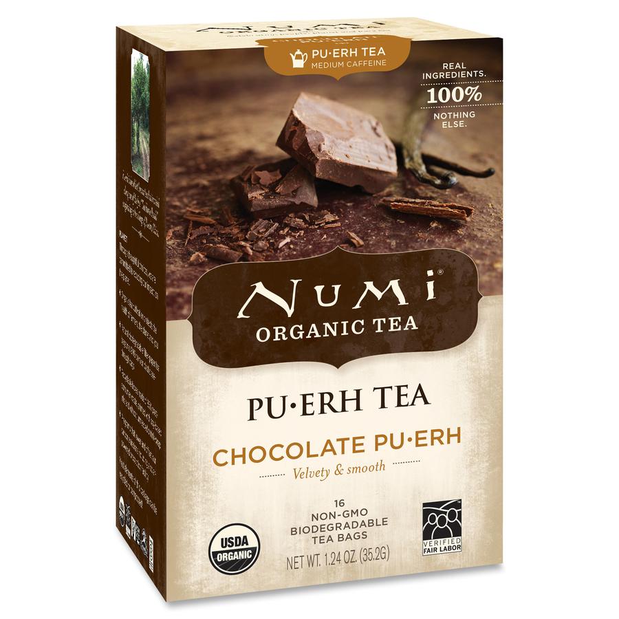 Numi Organic Chocolate Pu-erh Black Tea Bag - 16 - 16 / Box. Picture 2