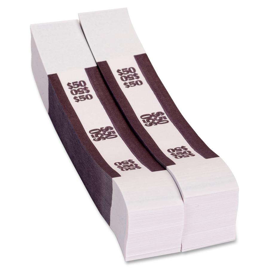 PAP-R Currency Straps - 1.25" Width - Self-sealing, Self-adhesive, Durable - 20 lb Basis Weight - Kraft - White, Violet - 1000 / Pack. Picture 6