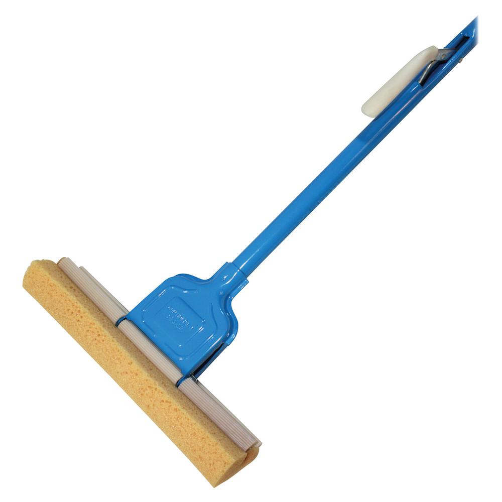 Genuine Joe Roller Sponge Mop - 12" Head - Absorbent, Durable, Sturdy - 1 Each - Blue. Picture 2