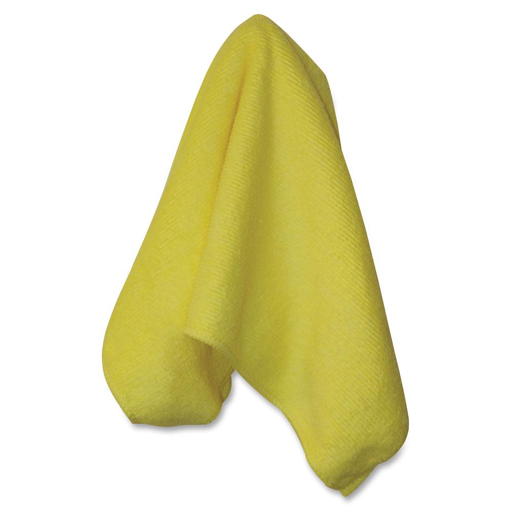 Genuine Joe General-purpose Microfiber Cloth - Cloth - 16" Width x 16" Length - 12 / Bag - Yellow. Picture 2