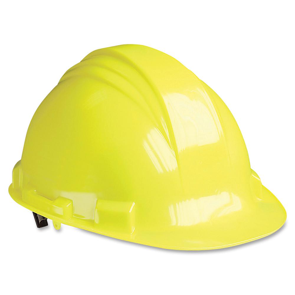 NORTH Yellow Peak A79 HDPE Hard Hat - Head, Chemical, Thread Abrasion, Impact, Welding Sparks Protection - Nylon, High-density Polyethylene (HDPE) - Yellow - Adjustable Suspender, Comfortable, Lock Me. Picture 2