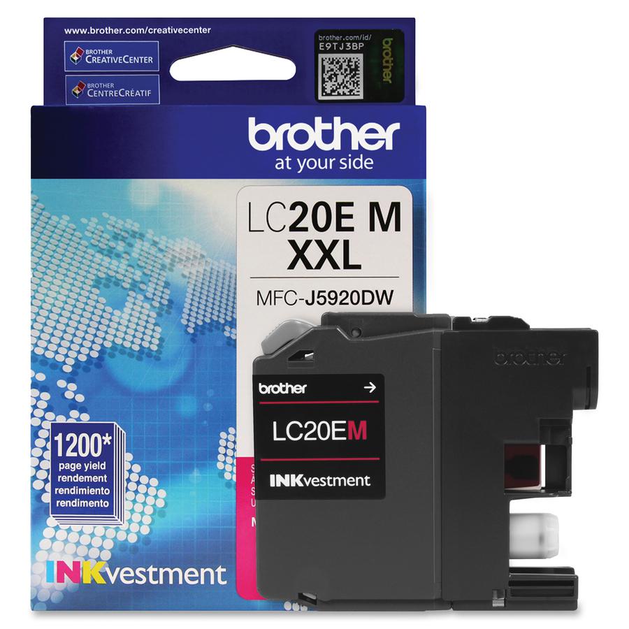 Brother Genuine LC20EM INKvestment Super High Yield Magenta Ink Cartridge - Inkjet - Super High Yield - 1200 Pages - Magenta - 1 Each. Picture 4