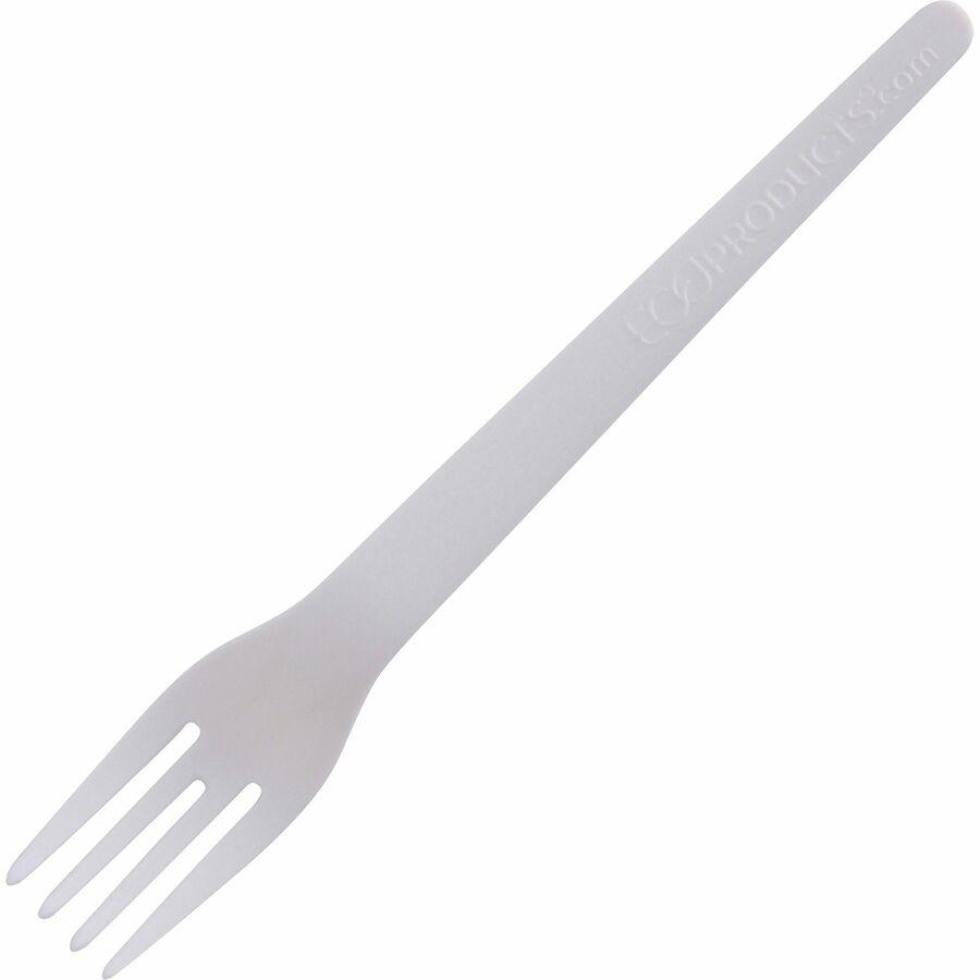 Eco-Products 6" Plantware High-heat Forks - 1 Piece(s) - 20/Carton - Fork - 1 x Fork - Disposable - Pearl White. Picture 16