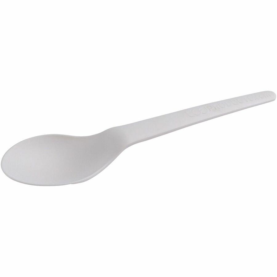 Eco-Products 6" Plantware High-heat Spoons - 1 Piece(s) - 20/Carton - Spoon - 1 x Spoon - Disposable - Pearl White. Picture 14