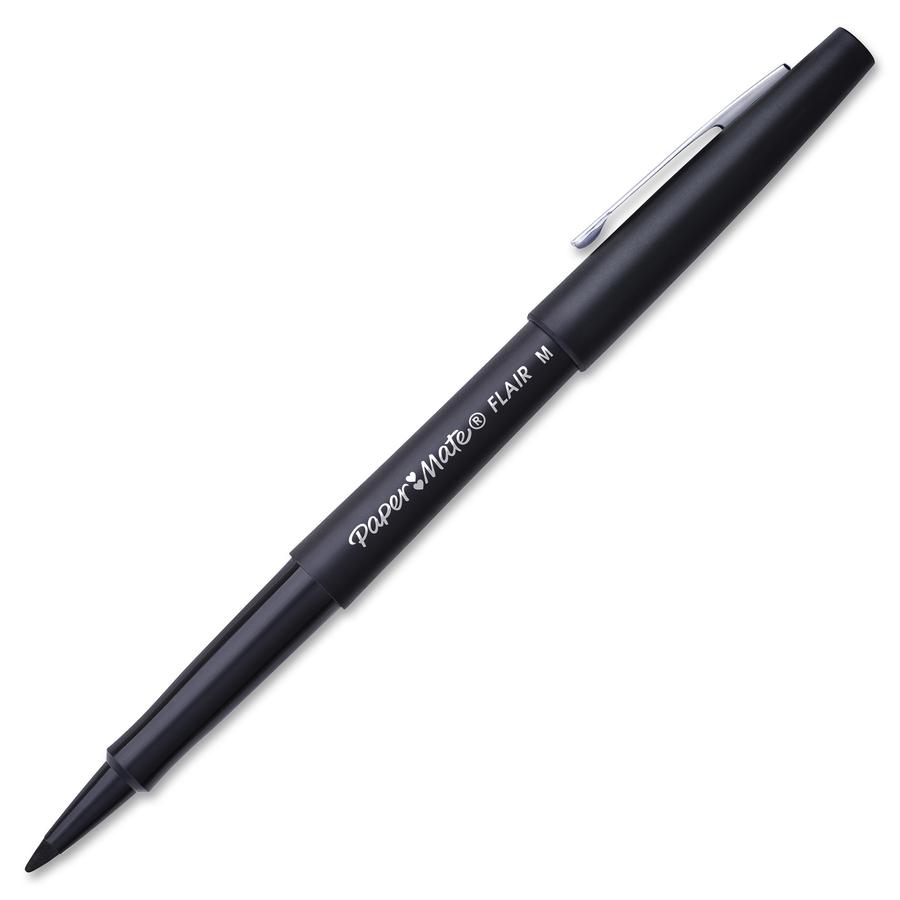Paper Mate Flair Medium Point Porous Markers - Medium Pen Point - 1.4 mm Pen Point Size - Bullet Pen Point Style - Black Water Based Ink - Black Barrel - Felt Tip - 36 / Pack. Picture 8