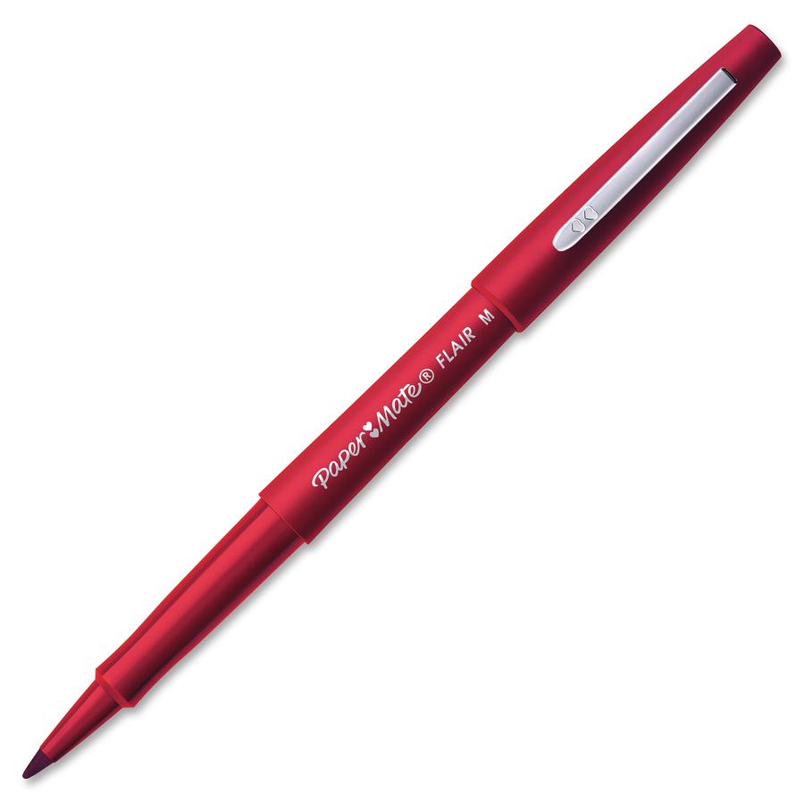 Paper Mate Flair Medium Point Porous Markers - Medium Pen Point - 1.4 mm Pen Point Size - Bullet Pen Point Style - Red Water Based Ink - Red Barrel - Felt Tip - 36 / Pack. Picture 6