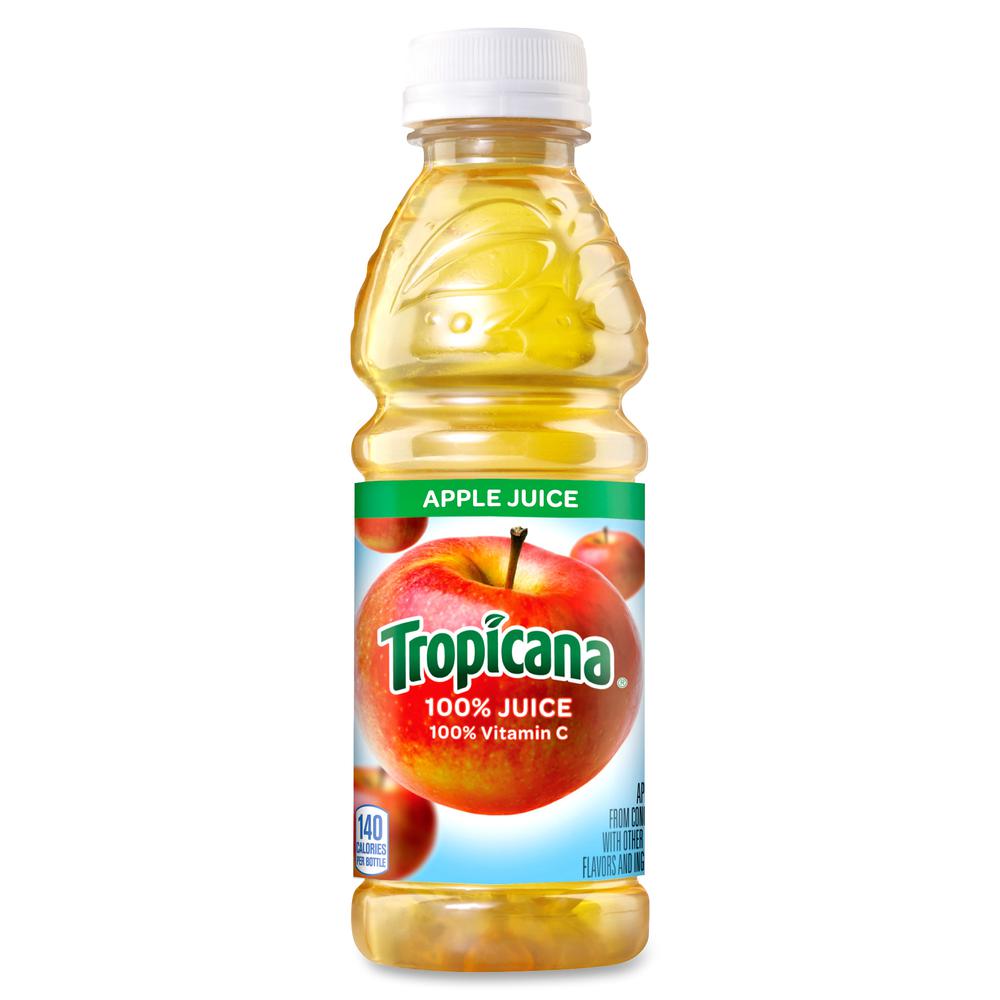Tropicana 100% Apple Juice - 10 fl oz (296 mL) - 24 / Carton. Picture 2