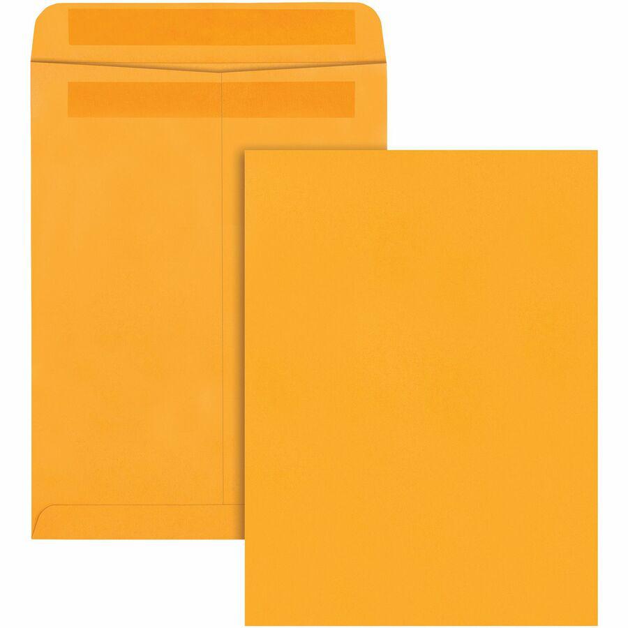 Quality Park Redi-Seal Kraft Envelopes - Catalog - 9" Width x 12" Length - Self-sealing Flap - Kraft - 100 / Box - Brown Kraft. Picture 4