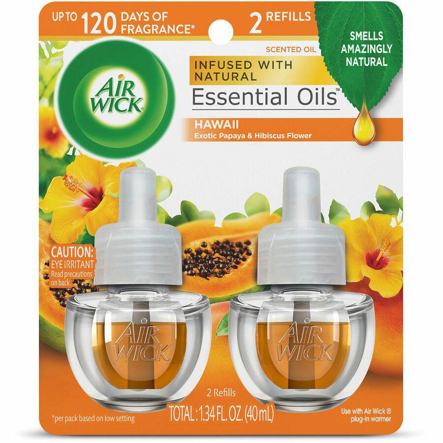 Air Wick Papaya Scented Oil - Oil - 0.7 fl oz (0 quart) - Hawaii Exotic Papaya, Hibiscus Flower - 60 Day - 2 / Pack. Picture 3