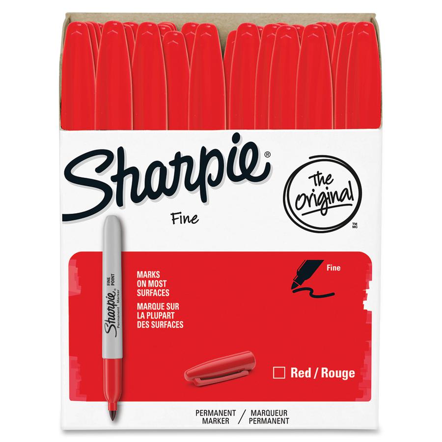 Sharpie Pen-style Permanent Marker - Fine Marker Point - Red Alcohol Based Ink - 36 / Pack. Picture 3