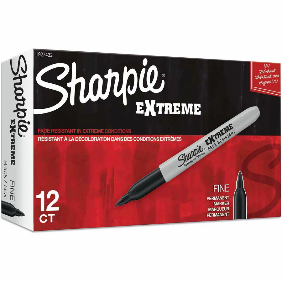 Sharpie Extreme Permanent Markers - Fine Marker Point - 1.1 mm Marker Point Size - Black - 12 / Box. Picture 4