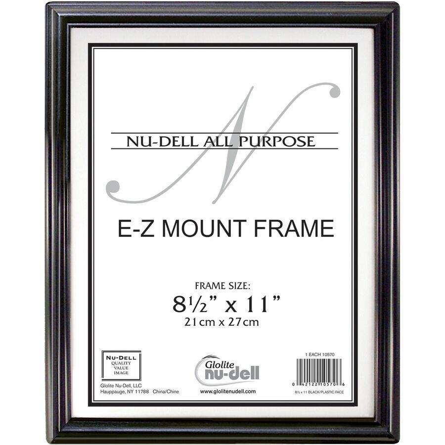 nudell NuDell E-Z Mount Frames - 8.50" x 11" Frame Size - Rectangle - Horizontal, Vertical - Break Resistant - 1 Each - Black, Silver. Picture 2
