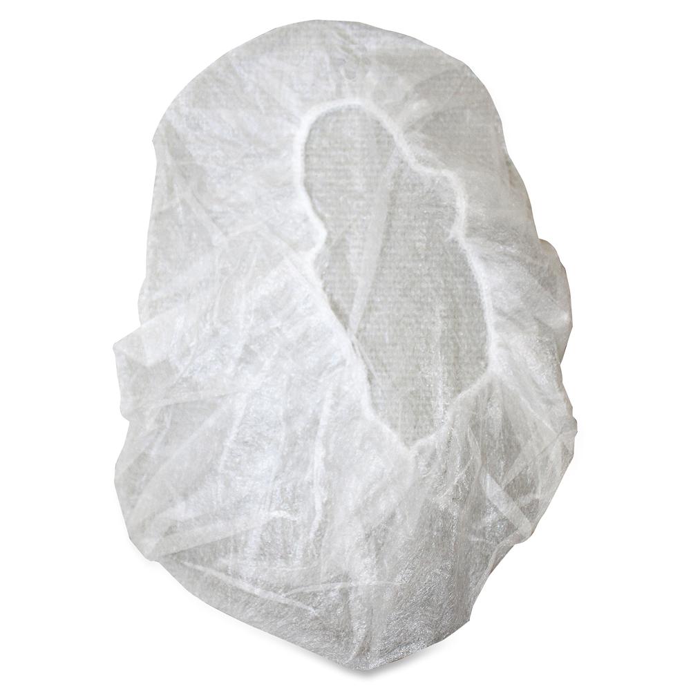Genuine Joe Nonwoven Bouffant Cap - Recommended for: Hospital, Laboratory - Large Size - 21" Stretched Diameter - Contaminant Protection - Polypropylene - White - Lightweight, Comfortable, Elastic Hea. Picture 2