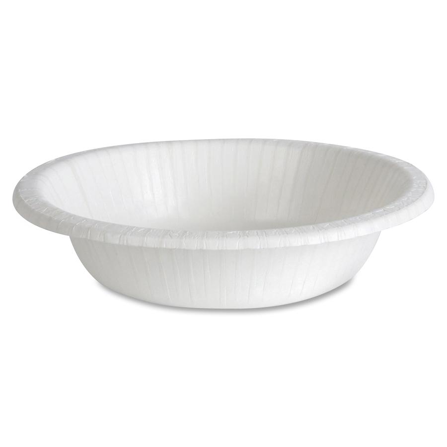 Dixie Basic&reg; 12 oz Lightweight Disposable Paper Bowls by GP Pro - 125 / Pack - Microwave Safe - White - Paper Body - 8 / Carton. Picture 6