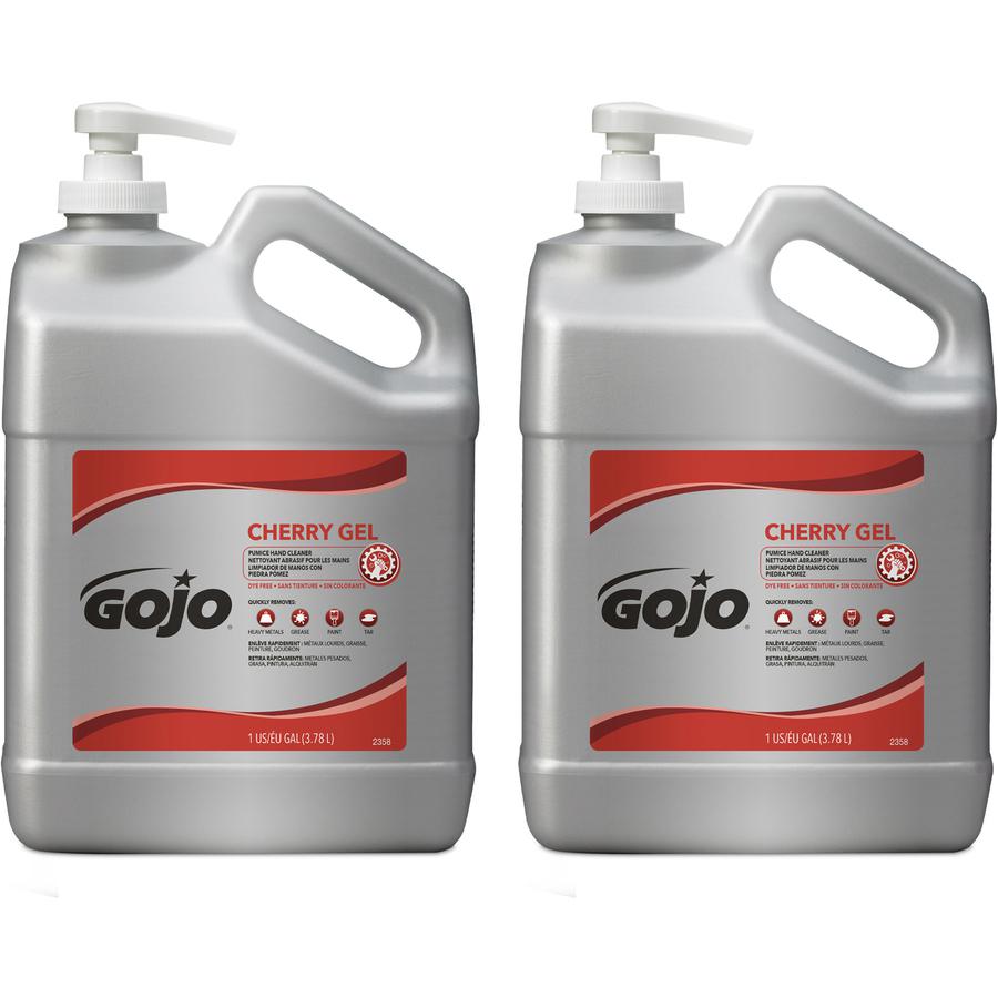 Gojo&reg; Cherry Gel Pumice Hand Cleaner - Cherry Scent - 1 gal (3.8 L) - Pump Bottle Dispenser - Dirt Remover, Grease Remover, Oil Remover - Hand, Skin - Heavy Duty, pH Balanced, Pleasant Scent - 2 /. Picture 4