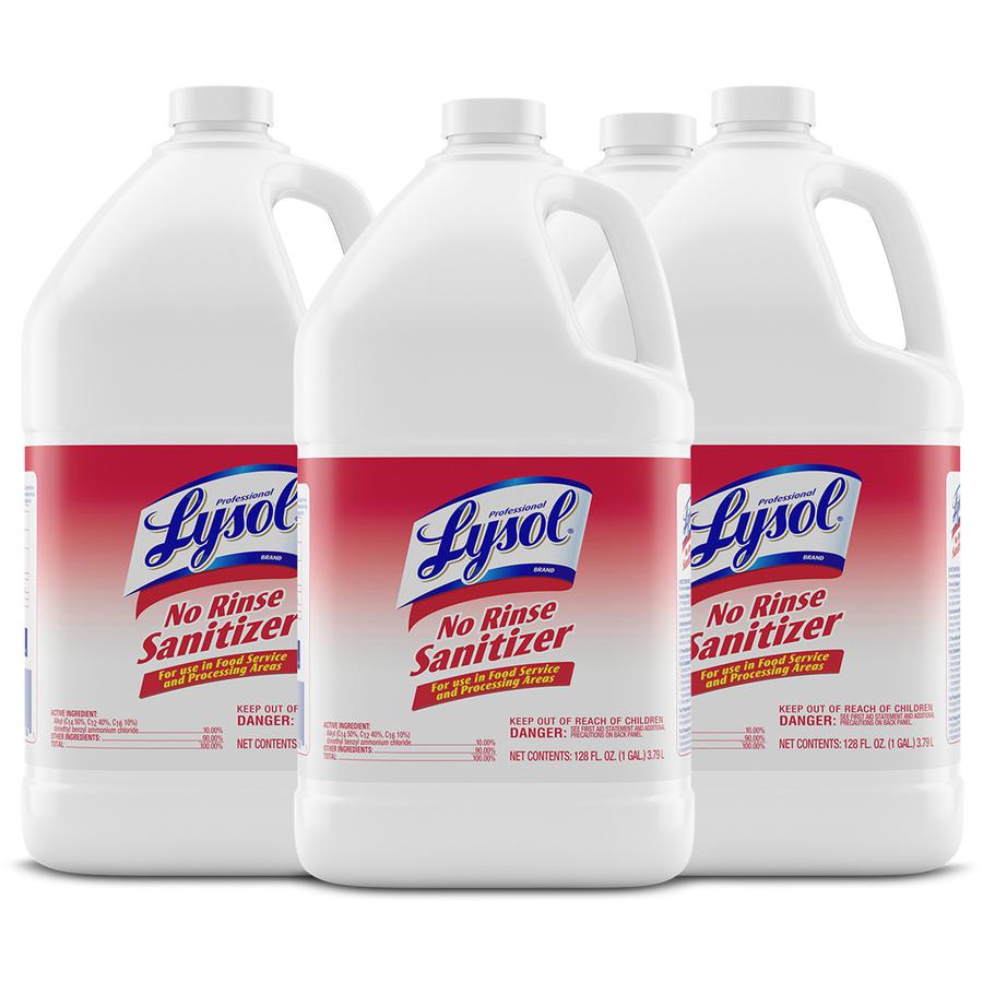 Professional Lysol No Rinse Sanitizer - For Sink, Floor, Wall, Bathtub, Food Service Area - Concentrate - 128 fl oz (4 quart) - 4 / Carton - Disinfectant, Anti-bacterial. Picture 6
