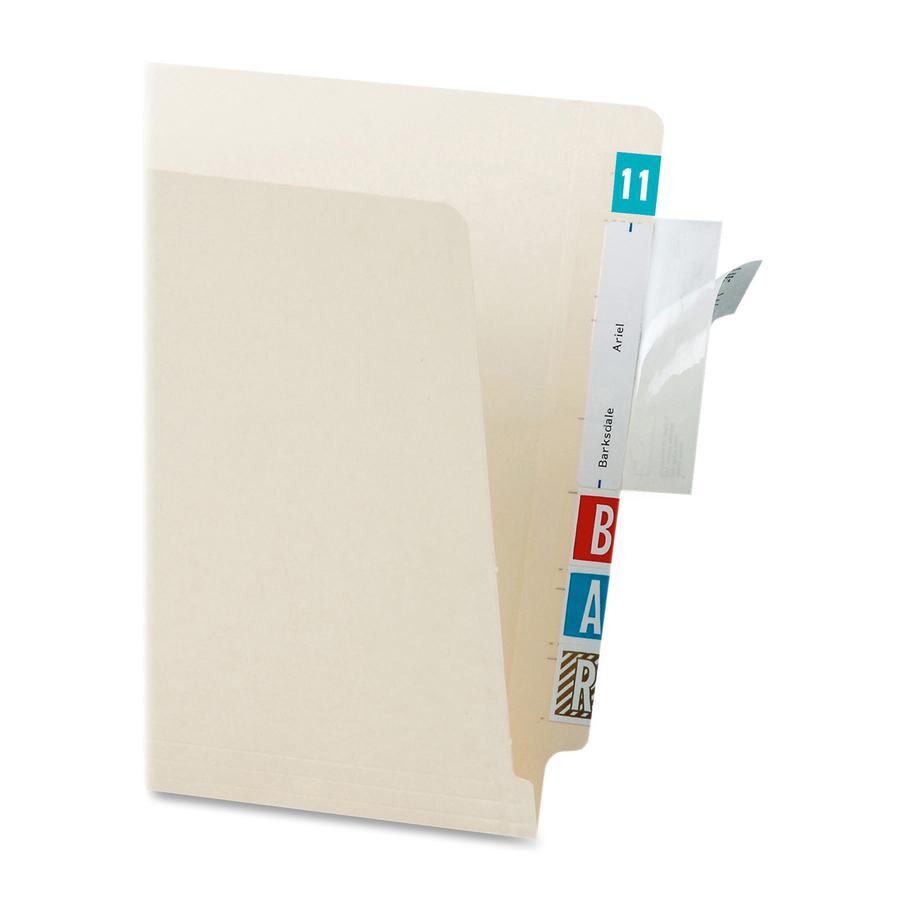 Tabbies Self-adhesive File Folder Label Protectors - 3 1/2" x 2" Sheet - Rectangular - Clear - 500 / Box. Picture 2