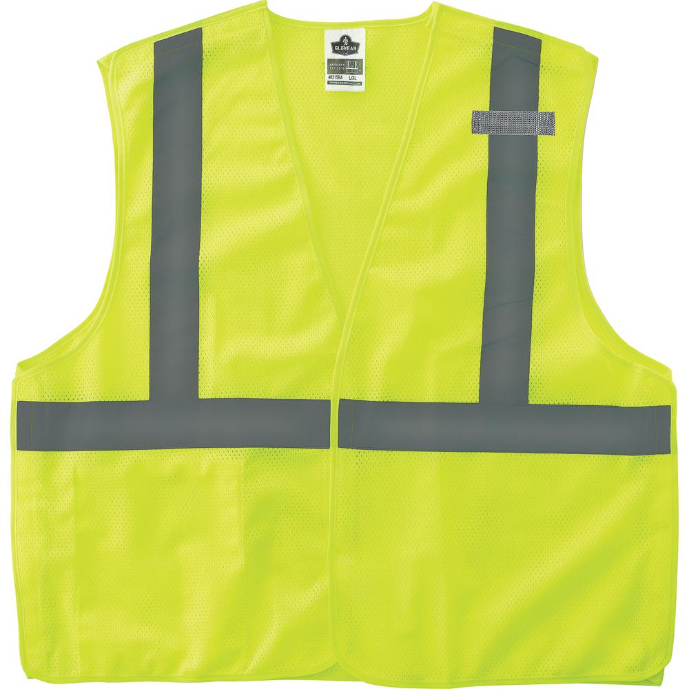 GloWear Lime Econo Breakaway Vest - Small/Medium Size - Lime - Reflective, Machine Washable, Lightweight, Hook & Loop Closure, Pocket - 1 Each. Picture 2