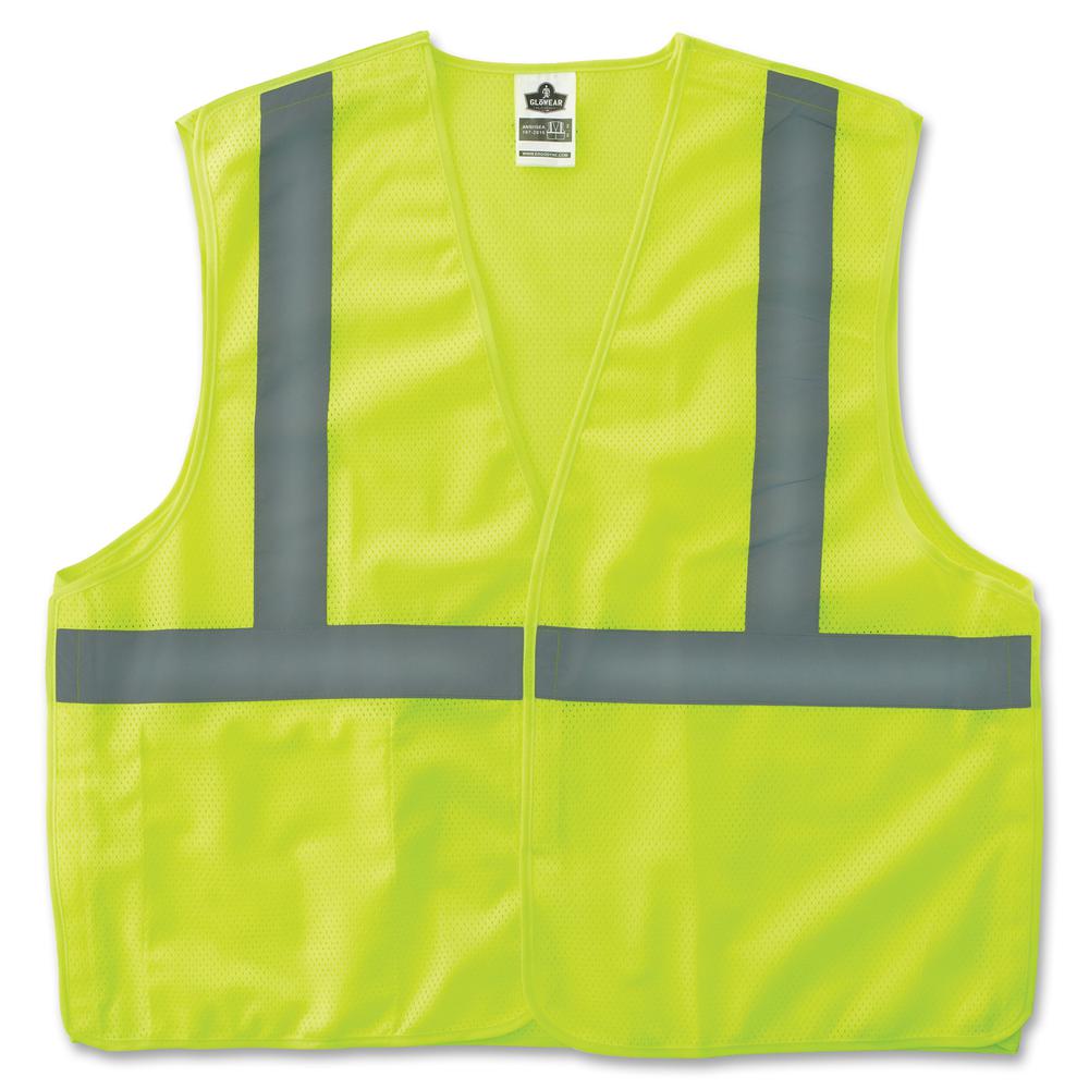 GloWear Lime Econo Breakaway Vest - 2-Xtra Large/3-Xtra Large Size - Lime - Reflective, Machine Washable, Lightweight, Hook & Loop Closure, Pocket - 1 Each. Picture 2
