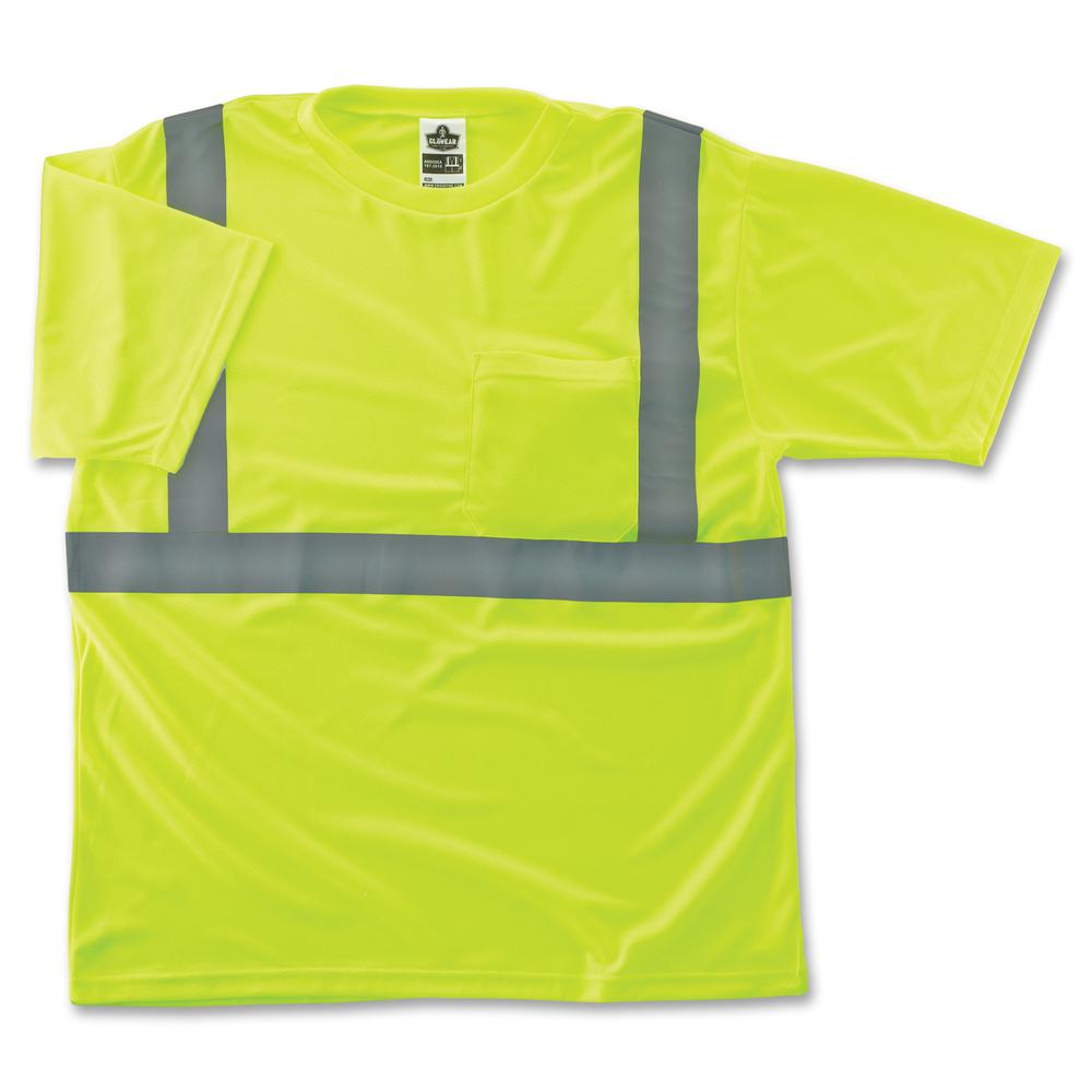 GloWear Class 2 Reflective Lime T-Shirt - Small Size. Picture 2