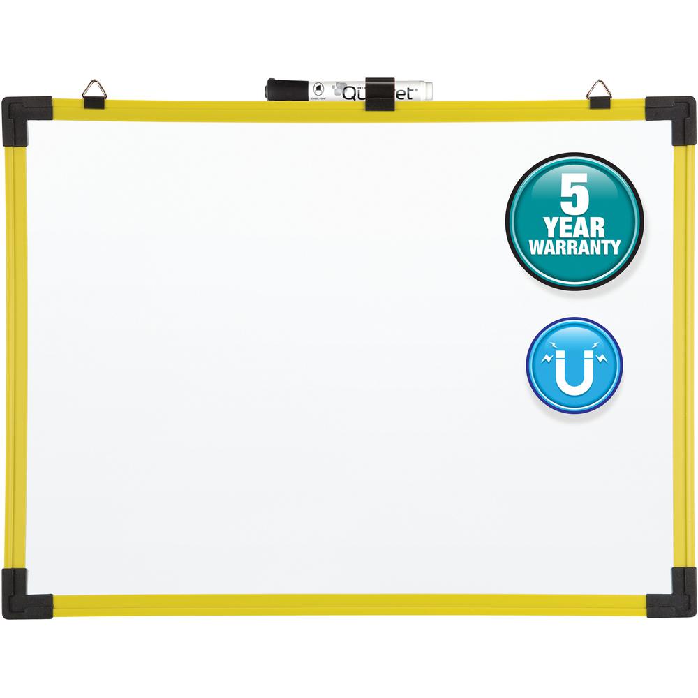 Quartet Industrial Magnetic Whiteboard - 48" (4 ft) Width x 36" (3 ft) Height - White Painted Steel Surface - Bright Yellow Aluminum Frame - Rectangle - Horizontal - Magnetic - 1 Each. Picture 4
